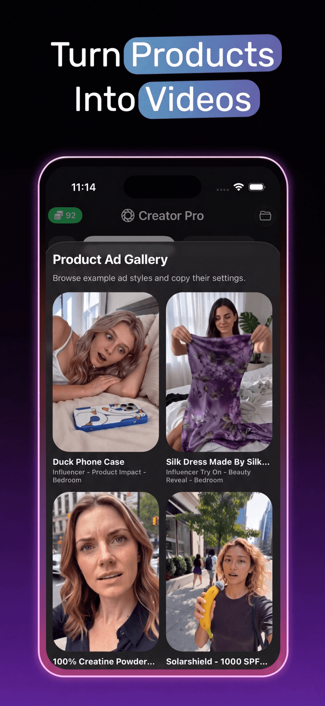 Creator Pro product video gallery